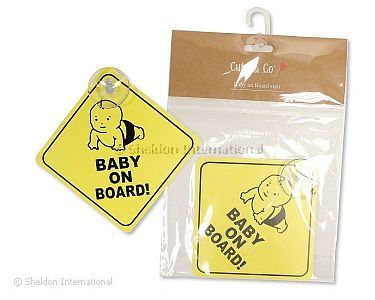 Baby on Board Sign with Suction Cup - Wholesale