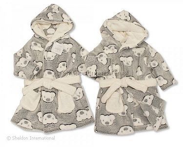 Baby Hooded Bathrobe - Teddy - Wholesale