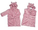 Baby Hooded Bathrobe - Dusty Pink