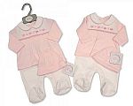 Smocked Baby Girls Faux 2 pcs Set with Hat - Little Birds