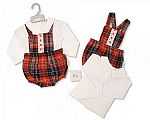 Wholesale Tartan 2 pcs Lace Dungaree Set