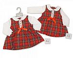 Baby Tartan Dress with Lace and Bow