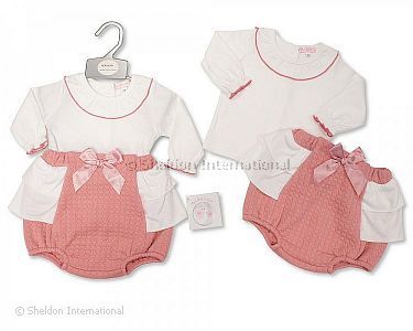 Baby Girls 2 pcs Short Set with Bow - Wholesale