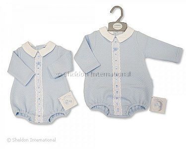 Baby Boys Romper with Lace and Bow - Wholesale