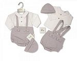 Baby 2 pcs Short Dungaree Set with Hat