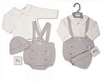 Baby 2 pcs Short Dungaree Set with Bow and Hat