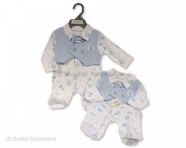 Baby Boys All in One with Fake Jacket and Bow Tie - Out of This World - Wholesale