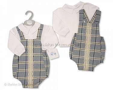 Baby 2 pcs Dungaree Set with Lace - Wholesale