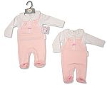 Baby Girls Dungaree All in One with Lace and Bows