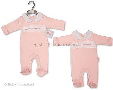 Baby Girls All in One with Smocking and Bows - Princess - Wholesale