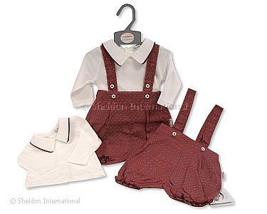 Baby Boys 2 pcs Short Dungaree Set - Wholesale
