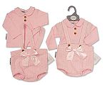 Wholesale Girls 2 pcs Short Dungaree Set with Bow