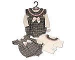 Baby Girls 2 pcs Short Romper Set with Bow and Lace  - 12-24 Months