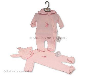 Baby Girls All in One with Hood - Bunny - Wholesale