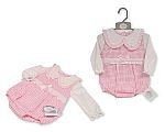 Baby Girls Short Romper with Lace and Bows
