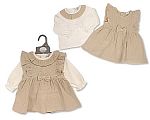 Baby Girls 2 pcs Dress Set with Bow - Taupe
