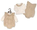 Baby Girls 2 pcs Romper Set with Bow - Taupe