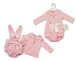 Baby Girls 2 pcs Short Dungaree Set with Bow