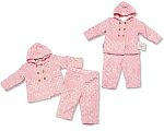 Baby Girls Hooded 2 pcs Set with Buttons