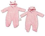 Baby Girls Hooded All-In-One with Ears