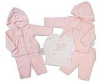 Baby Girls Heart Embossed 3 pcs Set with Hood