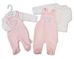 Baby Girls 2 pcs Dungaree Set - Heart