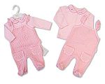 Baby Girls Jacquard 2 pcs Dungaree Set with Pockets