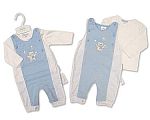 Baby Boys 2 pcs Dungaree Set with Open Legs - Snowballs
