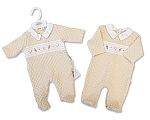 Baby Boys Jacquard All-In-One with Smocking - Space