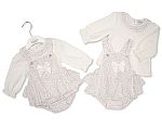 Baby Girls Jacquard 2 pcs Pinafore Set with Bow