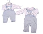 Wholesale Boys 2 pcs Dungaree Set with Smocking - Elephant