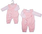 Wholesale Girls 2 pcs Dungaree Set - Elephant