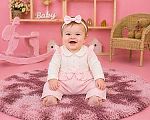 Wholesale Girls Long Romper with Lace Applique and Bow
