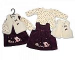 Baby Girls 3 pcs Dress Set - Woodland