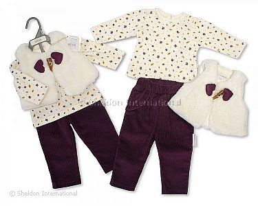 Baby Girls 3 pcs Leggings Set - Woodland - Wholesale