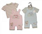 Wholesale 2 pcs Cotton Dungaree - Scruffy Bear