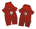 Wholesale Cotton Romper with Hood - Ladybird