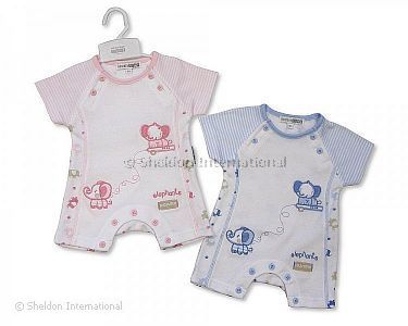 Baby Romper - Short Sleeves/Legs- Elephants - Wholesale