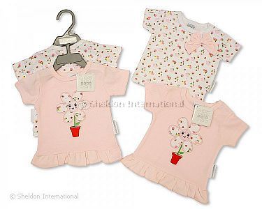 Baby Girls 2 Pack T-Shirt - Strawberry - Wholesale