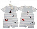 Baby Boys Knitted Cotton Romper - Sailor