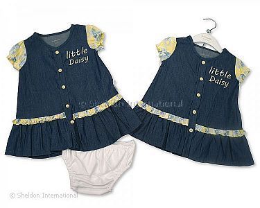 Baby Girls 2 pcs Denim Dress Set - Little Daisy - Wholesale