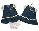 Wholesale Girls 2 pcs Denim Dress Set - Little Daisy