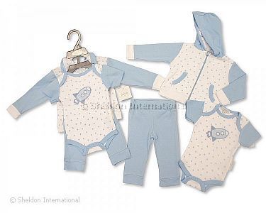 Baby Boys 3 pcs Set with Crochet Embroidery - Wholesale