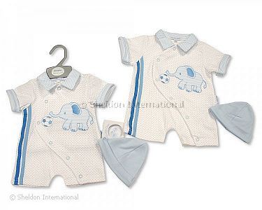 Baby Boys Romper with Hat - Elephant - Wholesale