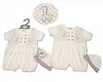 Smocked Baby Romper with Hat - Giraffe