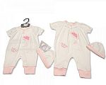 Wholesale Girls Long Romper with Hat - Little Petal