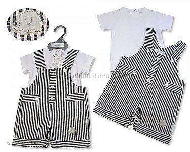 Baby 2 pcs Dungaree Set - Elephant - Wholesale