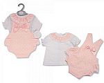 Wholesale Girls 2 pcs Set with Lace and Bow - 0-12 Months