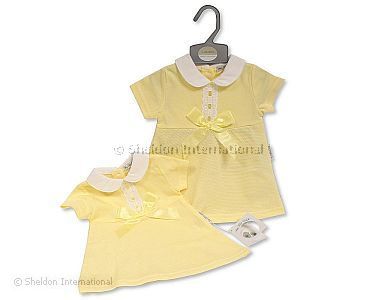 Baby Girls Dress with Bow and Lace - Wholesale