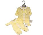 Baby Girls Long Romper with Bow and Lace